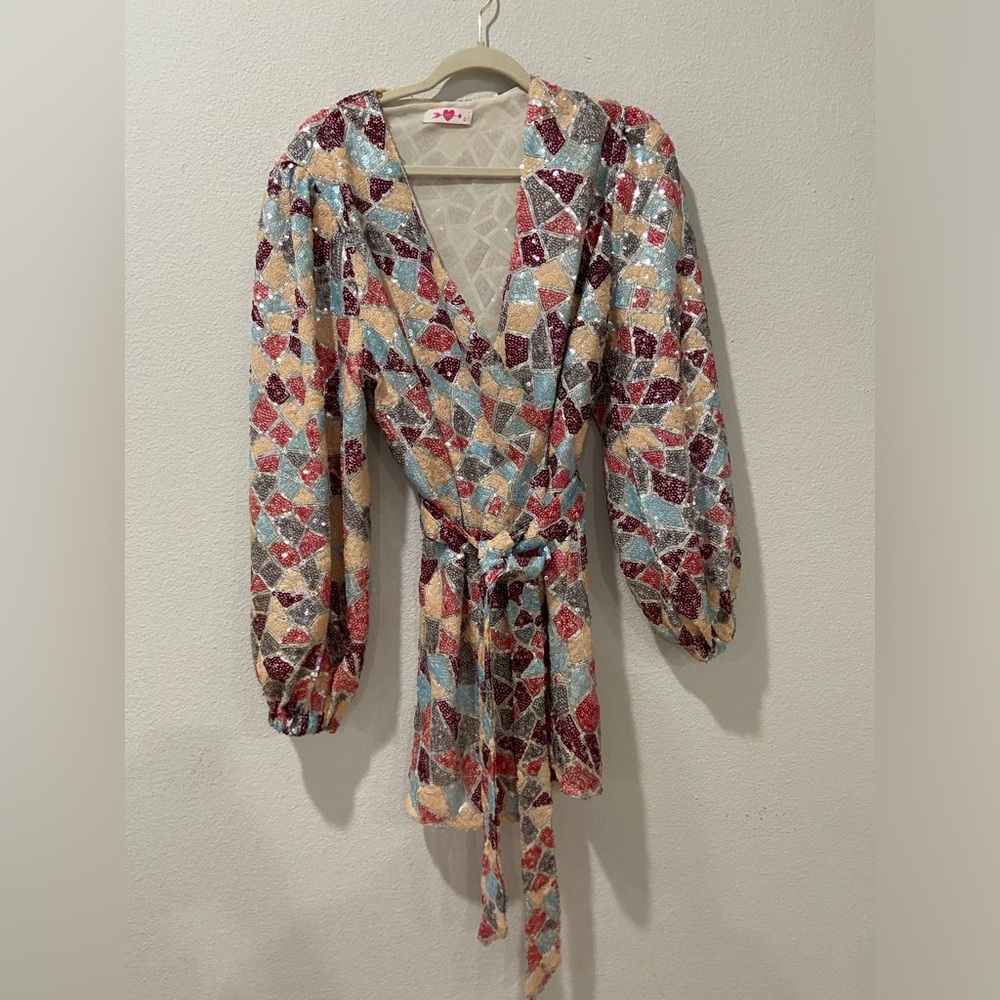 Buddy Love Sequin Wrap Dress